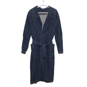 Vintage 70s A. Smile Denim Duster Jacket Coat